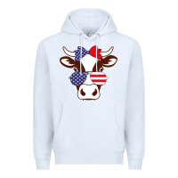 White Cow 4Th Of July Independence Day Premium Hoodie - Bettercallsaul