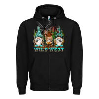 Black wild west gnomies Zipper Hoodie - NancyCooperArtShop
