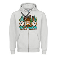 Dove Grey wild west gnomies Zipper Hoodie - NancyCooperArtShop