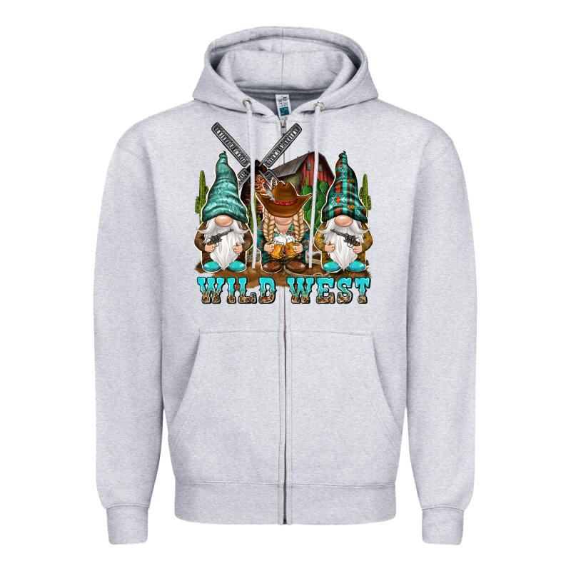 Wild West Gnomies Zipper Hoodie by NancyCooperArtShop | Teevron