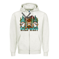 Oatmeal Heather wild west gnomies Zipper Hoodie - NancyCooperArtShop