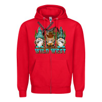 Red wild west gnomies Zipper Hoodie - NancyCooperArtShop