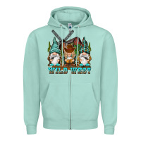 Seafoam wild west gnomies Zipper Hoodie - NancyCooperArtShop