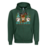 Sports Green wild west gnomies Zipper Hoodie - NancyCooperArtShop