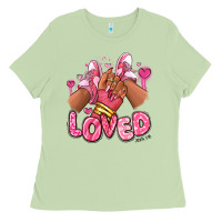 Matcha loved valentine's day afro girl sneakers Ladies Tee - RanaPortraitStore