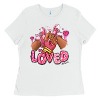 White loved valentine's day afro girl sneakers Ladies Tee - RanaPortraitStore