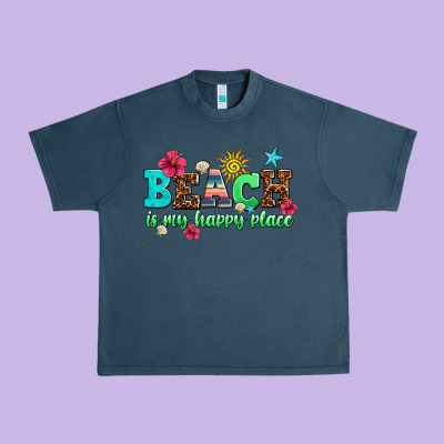 Beach Is My Happy Place Urban Heavy Tee Designed By Adodesignshop