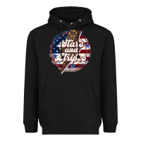 Black Western Stars and Stripes 4th of July Heavyweight Hoodie - LillyAllenDesigns