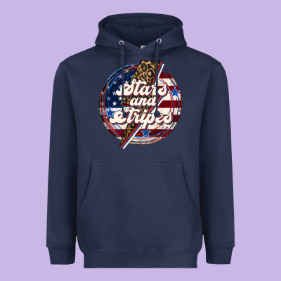 Western Stars And Stripes 4th Of July Heavyweight Hoodie Designed By Lillyallendesigns
