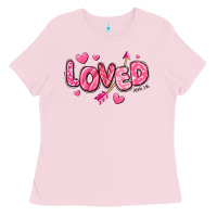 Bubblegum Pink loved valentines day Ladies Tee - RanaPortraitStore