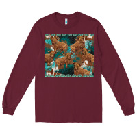 Burgundy turquoises gemstones cowhide highlands cow Long Sleeve Tee - BarkalooDesign
