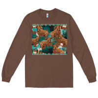Chestnut turquoises gemstones cowhide highlands cow Long Sleeve Tee - BarkalooDesign