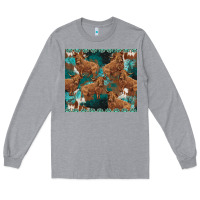 Heather Grey turquoises gemstones cowhide highlands cow Long Sleeve Tee - BarkalooDesign