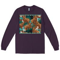 Plum turquoises gemstones cowhide highlands cow Long Sleeve Tee - BarkalooDesign