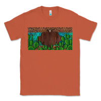 Copper western cactus leopard and turquoise custom nametext license plate Classic Tee - Artiststas