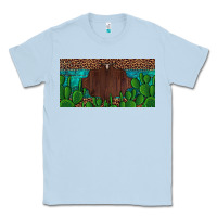 Dusty Blue western cactus leopard and turquoise custom nametext license plate Classic Tee - Artiststas