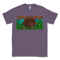 Lavender western cactus leopard and turquoise custom nametext license plate Classic Tee - Artiststas