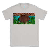 Moon Dust western cactus leopard and turquoise custom nametext license plate Classic Tee - Artiststas