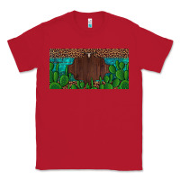 Red western cactus leopard and turquoise custom nametext license plate Classic Tee - Artiststas