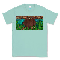 Seafoam western cactus leopard and turquoise custom nametext license plate Classic Tee - Artiststas