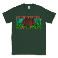 Sports Green western cactus leopard and turquoise custom nametext license plate Classic Tee - Artiststas