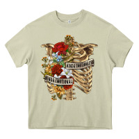Mossy Kinda Emotionless Kinda Emotional Skeleton Heavy Core Tee - RanaPortraitStore