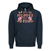 Navy mama mommy mom bruh Zipper Hoodie - MaliasSmallBusiness