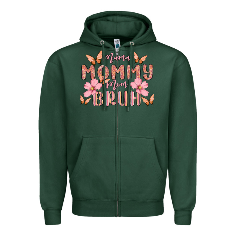 Mama Mommy Mom Bruh Zipper Hoodie by MaliasSmallBusiness | Teevron