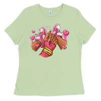 Matcha valentines day afro girl sneakers Ladies Tee - RanaPortraitStore