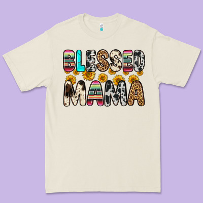 Blessed Mama Premium Tee Designed By Zillion Design Studio