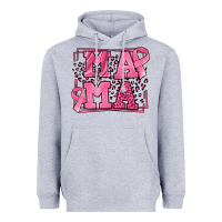 Heather Grey Breast Cancer Awareness mama Heavyweight Hoodie - LillyAllenDesigns