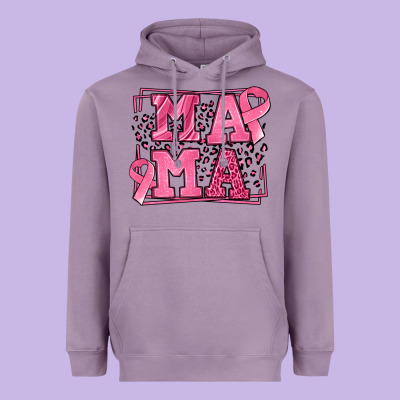 Breast Cancer Awareness Mama Heavyweight Hoodie Designed By Lillyallendesigns