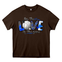 Chocolate Brown for the love of the game volleyball Heavy Core Tee - Zillion Design Studio