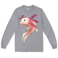 Heather Grey axolotl Long Sleeve Tee - Jasminsmagicworld