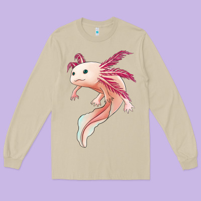 Axolotl Long Sleeve Tee Designed By Jasminsmagicworld