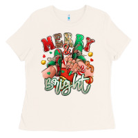 Bone merry and bright caucasian girl sneakers Ladies Tee - RanaPortraitStore