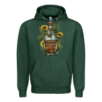 Sports Green western whiskey bottle Zipper Hoodie - NancyCooperArtShop