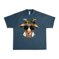 Midnight Navy camouflage bandana goat Urban Heavy Tee - Jasminsmagicworld