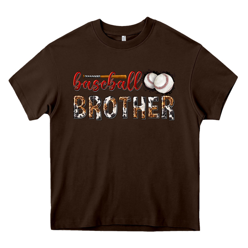 Baseball Brother With Leopard Heavy Core Tee by texasbilliewilder | Teevron