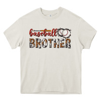 Cream baseball brother with leopard Heavy Core Tee - texasbilliewilder