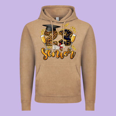 23 Senıor Wıth Champagne Vintage Hoodie Designed By Adodesignshop