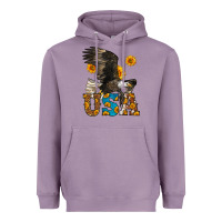 Lavender Western Usa Eagle 4th of July Heavyweight Hoodie - LillyAllenDesigns