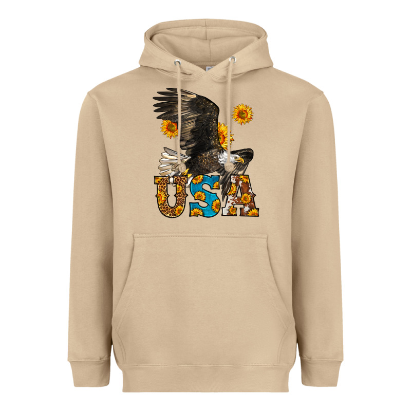 Western Usa Eagle 4th Of July Heavyweight Hoodie by LillyAllenDesigns | Teevron