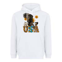 White Western Usa Eagle 4th of July Heavyweight Hoodie - LillyAllenDesigns