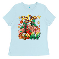 Baby Blue festive af christmas caucasian girl sneakers Ladies Tee - RanaPortraitStore