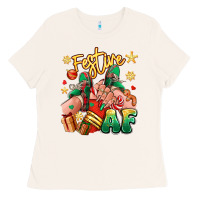 Bone festive af christmas caucasian girl sneakers Ladies Tee - RanaPortraitStore