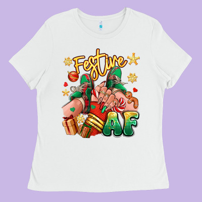 Ladies Tee festive af christmas caucasian girl sneakers