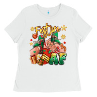 White festive af christmas caucasian girl sneakers Ladies Tee - RanaPortraitStore