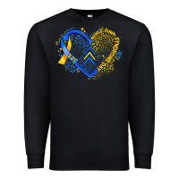 Black world down syndrome day heart Premium Sweatshirt - Artiststas