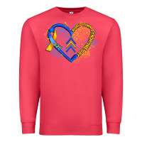 Cardinal world down syndrome day heart Premium Sweatshirt - Artiststas